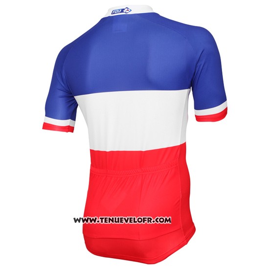 2017 Maillot Ciclismo FDJ Bleu Champion France Manches Courtes et Cuissard